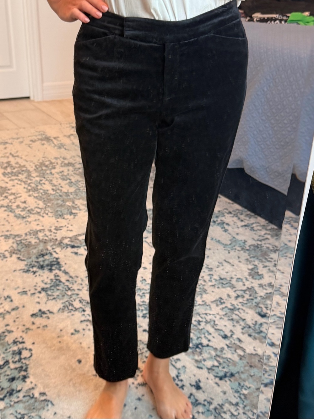 White House Black Market Black Cropped Straight-Leg Pants